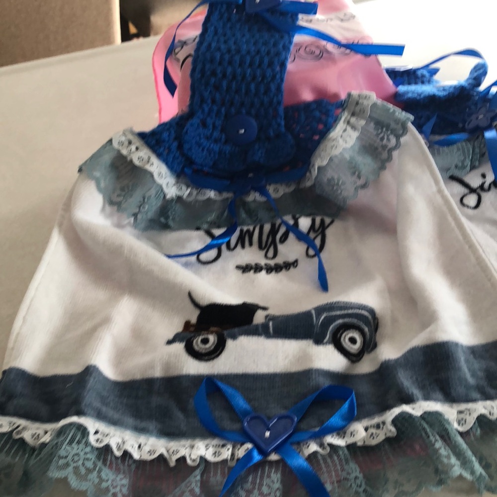 New set crochet top tea towels homemade